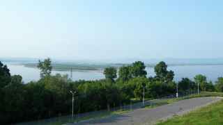 Вид на Большой Уссурийский остров из Хабаровска